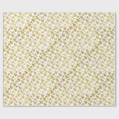 Weihnachtsmuster von Bäumen und Kanuchen. Golden O Geschenkpapier (Flach)