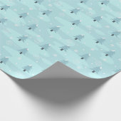 Weihnachtsmuster von blauen Spruce Bäume und Schne Geschenkpapier (Ecke)