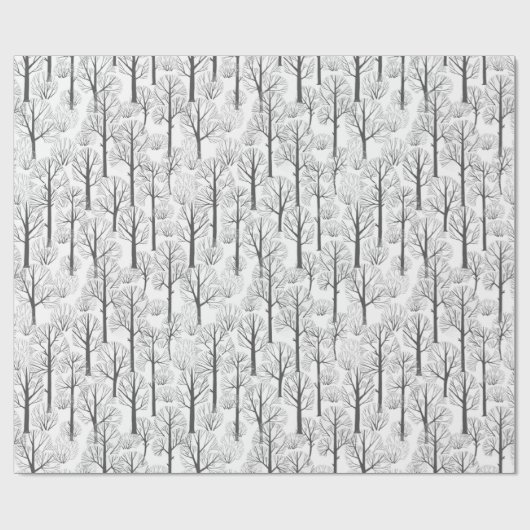 Weihnachtsmuster von bleifreien Bäumen im Winter Geschenkpapier (Flach)