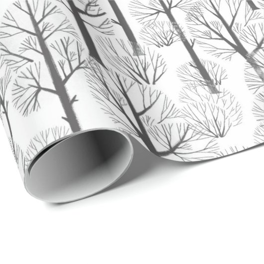 Weihnachtsmuster von bleifreien Bäumen im Winter Geschenkpapier (Rolleneckpunkt)