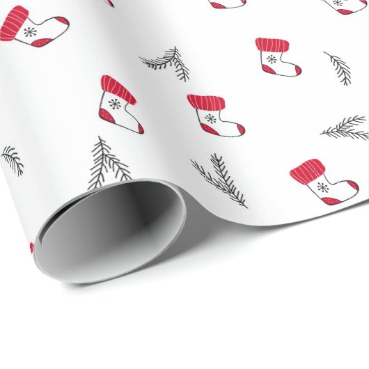 Weihnachtsmuster von Geschenkartikeln Strumpf Spru Geschenkpapier (Rolleneckpunkt)