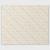 Weihnachtsmuster von Holly Blätter. Golden On Whit Geschenkpapier (Flach)