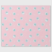 Weihnachtsmuster von magischen Schneebällen auf ro Geschenkpapier (Flach)