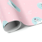 Weihnachtsmuster von magischen Schneebällen auf ro Geschenkpapier (Rolleneckpunkt)