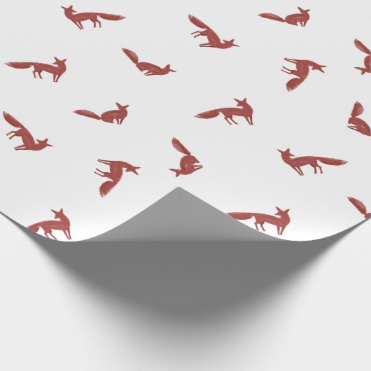 Weihnachtsmuster von Rotfüchsen im Winterschnee Geschenkpapier (Ecke)
