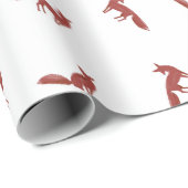 Weihnachtsmuster von Rotfüchsen im Winterschnee Geschenkpapier (Rolleneckpunkt)