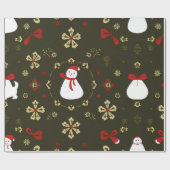 Weihnachtsmuster von Snowman Geschenkpapier (Flach)