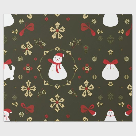 Weihnachtsmuster von Snowman Geschenkpapier (Flach)