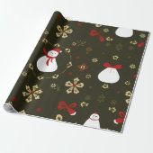 Weihnachtsmuster von Snowman Geschenkpapier (Ungerollt)
