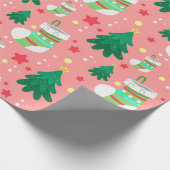 Weihnachtsmuster von Strümpfen der Sterne Bäume Geschenkpapier (Ecke)