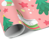 Weihnachtsmuster von Strümpfen der Sterne Bäume Geschenkpapier (Rolleneckpunkt)