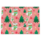 Weihnachtsmuster von Strümpfen der Sterne Bäume Große Geschenktüte (Vorderseite)