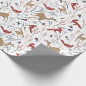 Weihnachtsmuster von Tieren und Pflanze im Winter Geschenkpapier (Ecke)