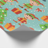 Weihnachtsmuster von Weihnachten und Elfen Geschenkpapier (Ecke)
