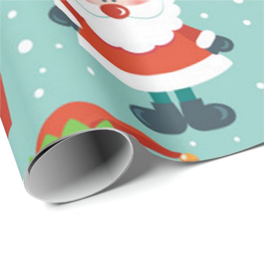 Weihnachtsmuster von Weihnachten und Elfen Geschenkpapier (Rolleneckpunkt)