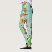 Weihnachtsmuster von Weihnachten und Elfen Leggings (Links)