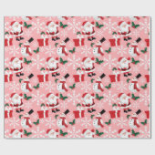 Weihnachtsmuster von Weihnachten und Schneemann Geschenkpapier (Flach)