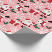 Weihnachtsmuster von Weihnachten und Schneemann Geschenkpapier (Ecke)