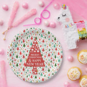 Weihnachtsmuster - Weihnachtsbaum Pappteller (Party)