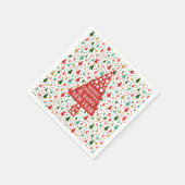 Weihnachtsmuster - Weihnachtsbaum Serviette (Ecke)