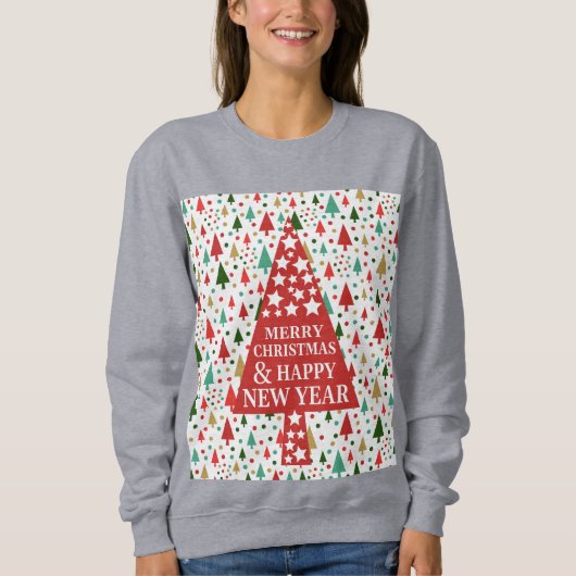 Weihnachtsmuster - Weihnachtsbaum Sweatshirt (Vorderseite)