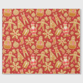 Weihnachtsmuster-Weihnachtsmann Tree Rudolph Snowm Geschenkpapier (Flach)