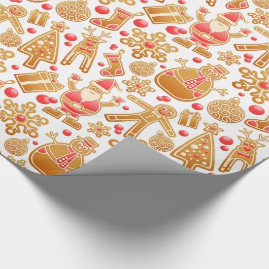 Weihnachtsmuster-Weihnachtsmann Tree Rudolph Snowm Geschenkpapier (Ecke)