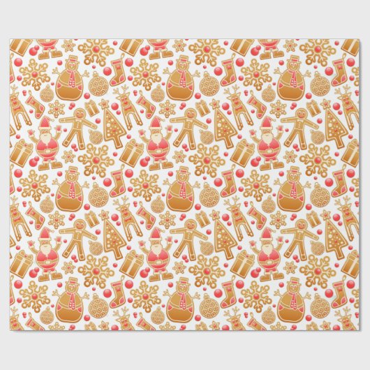 Weihnachtsmuster-Weihnachtsmann Tree Rudolph Snowm Geschenkpapier (Flach)