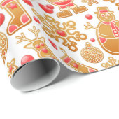 Weihnachtsmuster-Weihnachtsmann Tree Rudolph Snowm Geschenkpapier (Rolleneckpunkt)