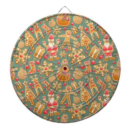 Weihnachtsmuster (Weihnachtsmann und Lebkuchen) Dartscheibe (vorne)