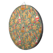 Weihnachtsmuster (Weihnachtsmann und Lebkuchen) Dartscheibe (Vorderseite rechts)