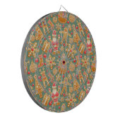 Weihnachtsmuster (Weihnachtsmann und Lebkuchen) Dartscheibe (Vorderseite Links)