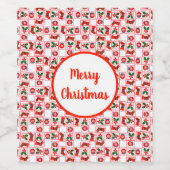 Weihnachtsmuster Weinetikett (Einzelnes Label)