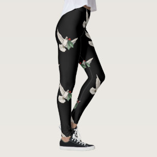 Weihnachtsmuster, weißes Taube für den Frieden Leggings