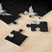 Weihnachtsmuster, weißes Taube für den Frieden Puzzle (Seite)