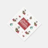 Weihnachtsmuster Winter Bird Personalisiert Compan Serviette (Ecke)