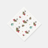 Weihnachtsmuster Winter Bird Serviette (Ecke)