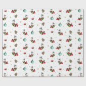 Weihnachtsmuster Winter Bird Wasserfarbe Geschenkpapier (Flach)