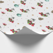 Weihnachtsmuster Winter Bird Wasserfarbe Geschenkpapier (Ecke)