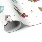 Weihnachtsmuster Winter Bird Wasserfarbe Geschenkpapier (Rolleneckpunkt)