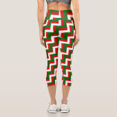 Weihnachtsmuster zigzag Mod Capri Leggings (Rückseite)