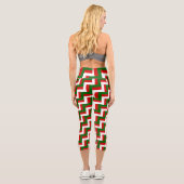 Weihnachtsmuster zigzag Mod Capri Leggings (Rückseite)