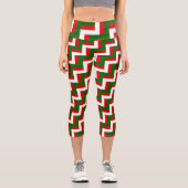 Weihnachtsmuster zigzag Mod Capri Leggings (Vorderseite)