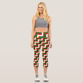 Weihnachtsmuster zigzag Mod Capri Leggings