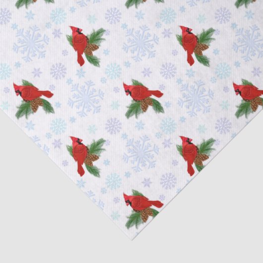 Weihnachtsmusterpapier für Kardinäle Seidenpapier (Detail)