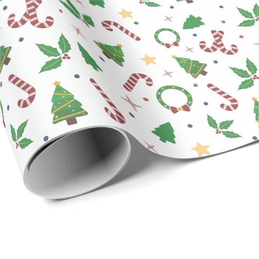 Weihnachtsmusterpapier Geschenkpapier (Rolleneckpunkt)