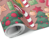 Weihnachtsmusterpapier Geschenkpapier (Rolleneckpunkt)
