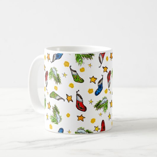 Weihnachtsmustersumie Kaffeetasse (Vorderseite Links)
