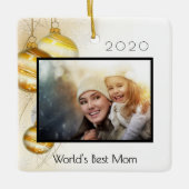 Weihnachtsmütter - das beste Foto der Mama Keramikornament (Vorderseite)