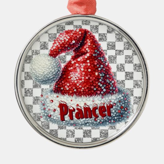 Weihnachtsmütze Premium Round Ornament Aus Metall (Vorne)